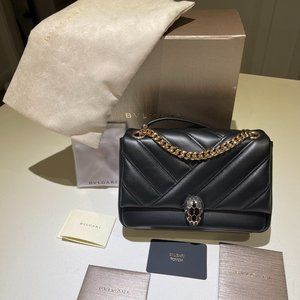 Bulgari Cabochon Serpenti Shoulder bag Black